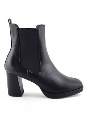 French Connection Women's Penny Vegan Leather Chelsea Platform Boots Black 8